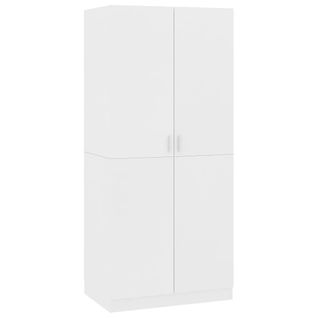 Vidaxl Garde-robe Blanc 80x52x180 Cm Aggloméré Penderie Armoire Meuble De Rangement Chambre