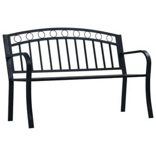 Banc De Jardin 125 Cm Noir Acier