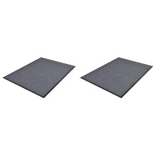 Paillassons 2 PCs Pvc Gris 90x60 Cm