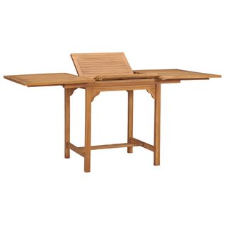 Table Extensible De Jardin (110-160)x80x75 Cm Teck Solide - Epaisseur 2.2 Cm