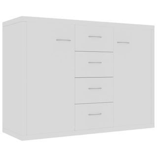 Vidaxl Buffet Avec Tiroirs Blanc 88x30x65 Cm Bois Contreplaqué Armoire Meuble De Rangement Chambre