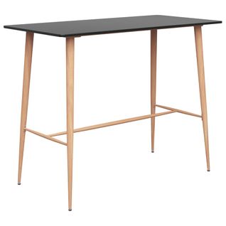 Table De Bar Noir 120x60x105 Cm