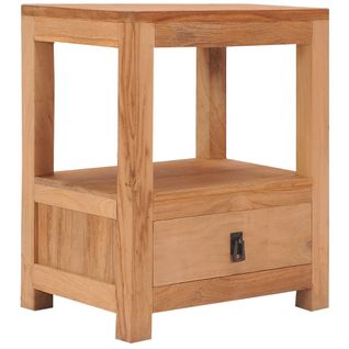 Table De Chevet 40x30x50 Cm Bois De Teck Massif