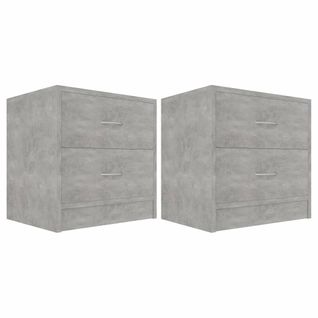 Tables De Chevet 2 PCs Gris Béton 40 X 30 X 40 Cm Aggloméré