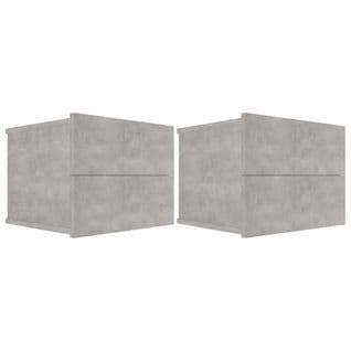 Tables De Chevet 2 PCs Gris Béton 40 X 30 X 30 Cm Aggloméré