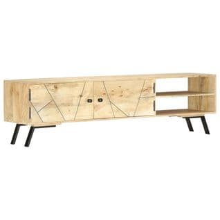 Meuble TV 140x30x40 cm bois de manguier massif