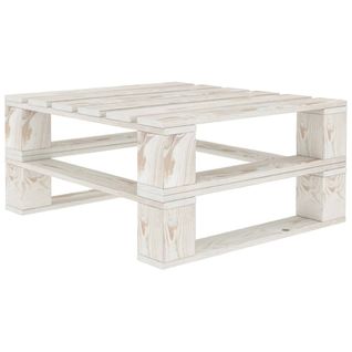 Lot De 2 Tables Palette De Jardin - 60x61.5x30.4 Cm - Blanc