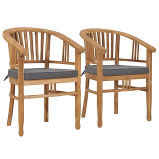 Chaises De Jardin Avec Coussins 2 Pièces Bois De Teck Solide