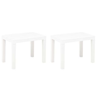 Bancs De Jardin 2 PCs Blanc Plastique