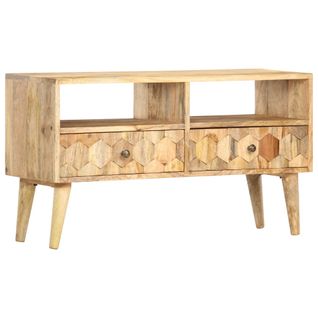 Meuble TV 90x30x50 Cm Bois De Manguier Solide