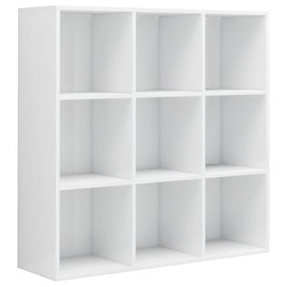 Bibliothèque blanc brillant 98x29x97,5 cm bois d'ingénierie