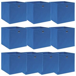 Boîtes De Rangement 10 PCs Bleu 32x32x32 Cm Tissu