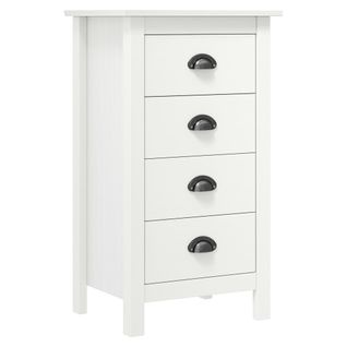 Buffet Hill Blanc 46x35x80 Cm Bois De Pin Solide