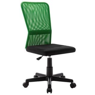 Chaise De Bureau Noir Et Vert 44x52x100 Cm Tissu En Maille