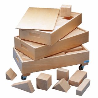 La Haye Set En 3 Coffres, Blocs En Bois - Jeu Montessori