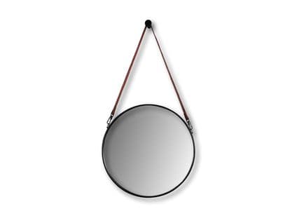 Miroir Mural Rond Encadré Ø45 - Noir/brun 49*3*69