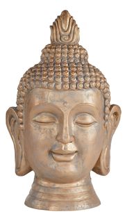Tête Bouddha antique H.74 cm  Doré antique