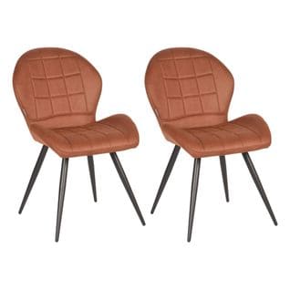 Chaises À Manger Lot De 2 Sil 51x64x87 Cm Cognac