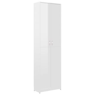 Vidaxl Garde-robe De Couloir Blanc Brillant 55x25x189 Cm Aggloméré Armoire Haute Meuble De Rangement