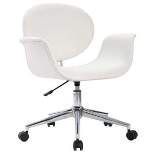 Chaise Pivotante De Bureau Blanc Similicuir