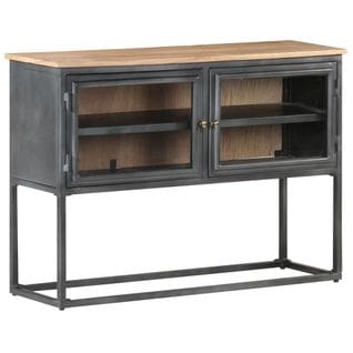 Buffet Gris 100x30x70 Cm Bois D'acacia Massif