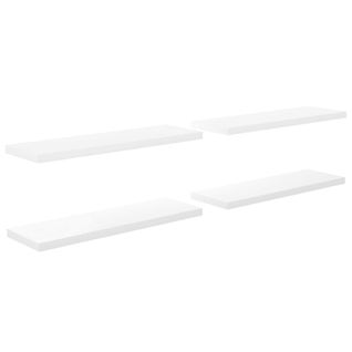 Étagère Murale Flottante 4pcs Blanc Brillant 120x23,5x3,8cm Mdf