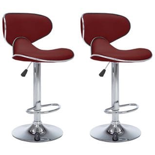 Tabourets De Bar 2 PCs Rouge Bordeaux Similicuir