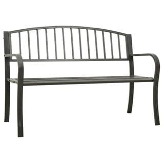 Banc De Jardin Acier - 125x53x82 Cm - Gris Clair