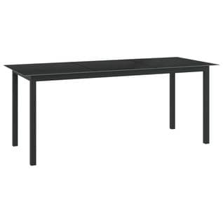 Table De Jardin Noir 190x90x74 Cm Aluminium Et Verre