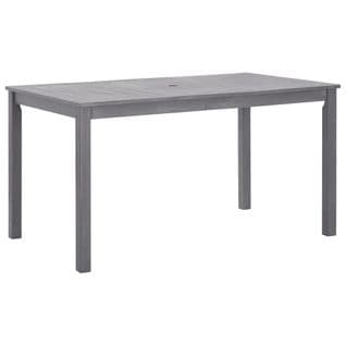 Table De Jardin En Bois Délavé - 140x80x74 Cm - Gris Clair