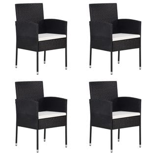 Chaises De Jardin 4 PCs Résine Tressée Noir