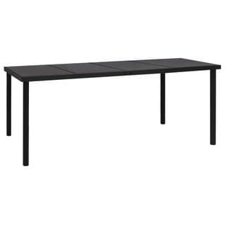 Table De Jardin 190x90x74 Cm Noir Acier