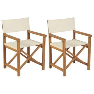 Lot De Deux Chaises Pliantes Style Metteur En Scène - 84x50 Cm - Crème