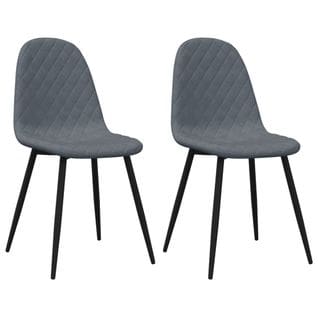 Chaises à Manger Lot De 2 Gris Foncé Velours