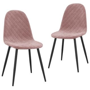 Chaises À Manger Lot De 2 Rose Velours