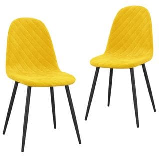 Chaises À Manger Lot De 2 Jaune Moutarde Velours