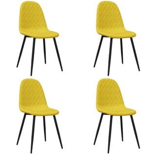 Chaises à Manger Lot De 4 Jaune Moutarde Velours