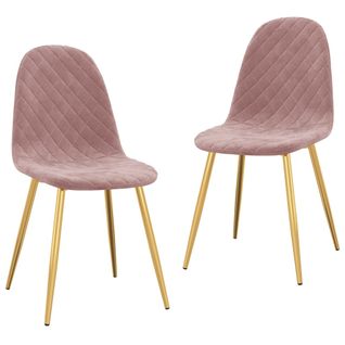 Chaises À Manger Lot De 2 Rose Velours