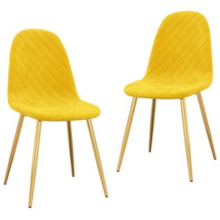 Chaises À Manger Lot De 2 Jaune Moutarde Velours