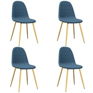 Chaises à Manger Lot De 4 Bleu Velours