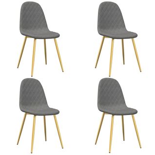 Chaises à Manger Lot De 4 Gris Clair Velours