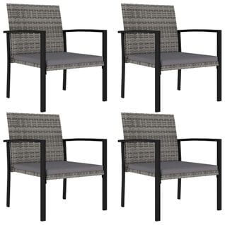 Chaises De Salle À Manger De Jardin 4 PCs Résine Tressée Gris