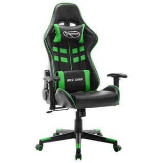 Fauteuil Gamer Noir Et Vert Cuir Artificiel