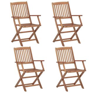 Chaises Pliables D'extérieur 4 Pièces Bois D'acacia Solide