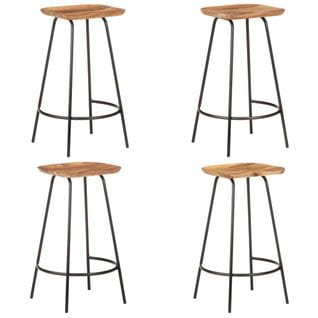 Tabourets De Bar 4 PCs Bois D'acacia Solide