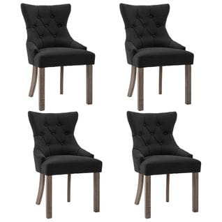 Chaises De Salle À Manger 4 PCs Noir Tissu