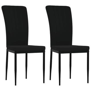 Chaises À Manger Lot De 2 Noir Velours