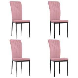 Chaises à Manger Lot De 4 Rose Velours