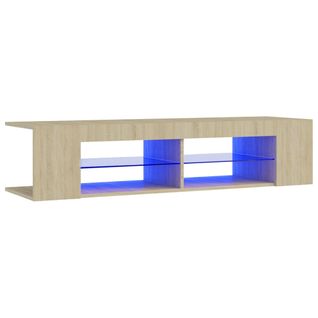 Meuble TV Avec Lumières LED Chêne Sonoma 135x39x30 Cm