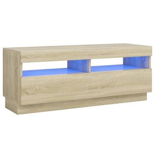 Meuble TV Avec Lumières LED Chêne Sonoma 100x35x40 Cm